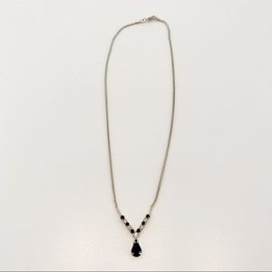 Black and Clear Stone Necklace